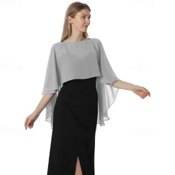 Capelets for women Chiffon Cape Shawls and Wraps for Evening Dress Wedding Capes Cover Up