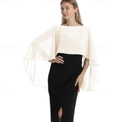 Capelets for women Chiffon Cape Shawls and Wraps for Evening Dress Wedding Capes Cover Up