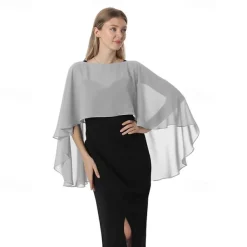 Capelets for women Chiffon Cape Shawls and Wraps for Evening Dress Wedding Capes Cover Up