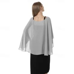 Capelets for women Chiffon Cape Shawls and Wraps for Evening Dress Wedding Capes Cover Up