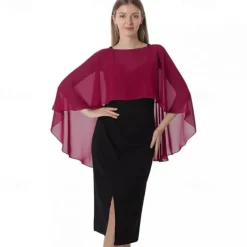 Capelets for women Chiffon Cape Shawls and Wraps for Evening Dress Wedding Capes Cover Up