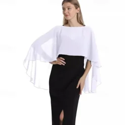 Capelets for women Chiffon Cape Shawls and Wraps for Evening Dress Wedding Capes Cover Up