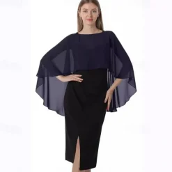 Capelets for women Chiffon Cape Shawls and Wraps for Evening Dress Wedding Capes Cover Up