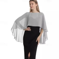 Capelets for women Chiffon Cape Shawls and Wraps for Evening Dress Wedding Capes Cover Up