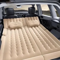 Car Air Mattress Inflatable Car Air Mattress with Pump Thickened Backseat Travel Bed Portable Sleeping Pad