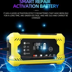 Car Battery Charger, 12V 6A Smart Battery Trickle Charger Auto 12V 24V Battery Maintainer For Car Truck Motorcycle Lawn Mower Marine Lead Acid Battery