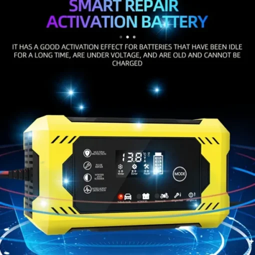 Car Battery Charger, 12V 6A Smart Battery Trickle Charger Auto 12V 24V Battery Maintainer For Car Truck Motorcycle Lawn Mower Marine Lead Acid Battery