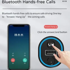 Car Bluetooth 5.0 Receiver for Car Noise Cancelling Bluetooth AUX Adapter Bluetooth Music Receiver for Home Stereo/Wired Headphones/Handsfree Calling 16 Hours Battery Life-BlackSilver