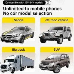 Car Charger with Cable 60 W Output Power 3 Port Car Charger Multi USB Charger Station CE Certified 3 in 1 for Multiple Devices Security Protection For Cellphone