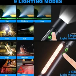 Car Detailing Light Rechargeable, Paint Correction Inspection Light with Magnetic Base & Hook, Handheld LED Work Light for Auto Detailing, Color Matching & Repairs