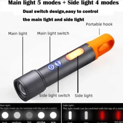 Car Detailing Light Rechargeable, Paint Correction Inspection Light with Magnetic Base & Hook, Handheld LED Work Light for Auto Detailing, Color Matching & Repairs