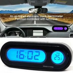 Car Digital Clock Electronic Thermometer Clock LCD Display Luminous Temperature Clock Mini car clock Electronic Clock car watch Auto Dashboard Clocks Luminous