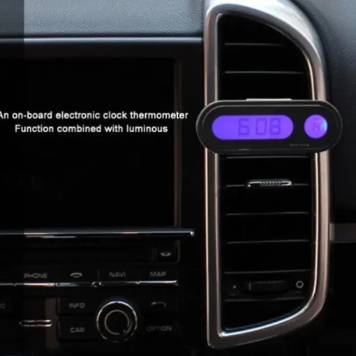 Car Digital Clock Electronic Thermometer Clock LCD Display Luminous Temperature Clock Mini car clock Electronic Clock car watch Auto Dashboard Clocks Luminous