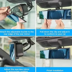 Car Interior Rearview Mirror Interior Rearview Mirror Large Field Mirror Concave Mirror Anti-glare Blue Mirror Interior Rearview Mirror
