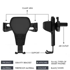 Car Phone Holder Mount 2023 Universal Gravity Vent Phone Mount For Car Vent Compatible With iPhone Samsung and More