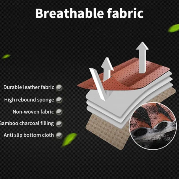 Car Seat Cushion Cover Universal 5D Bamboo Charcoal Leather, Breathable Waterproof All-Inclusive Auto Seat Protector