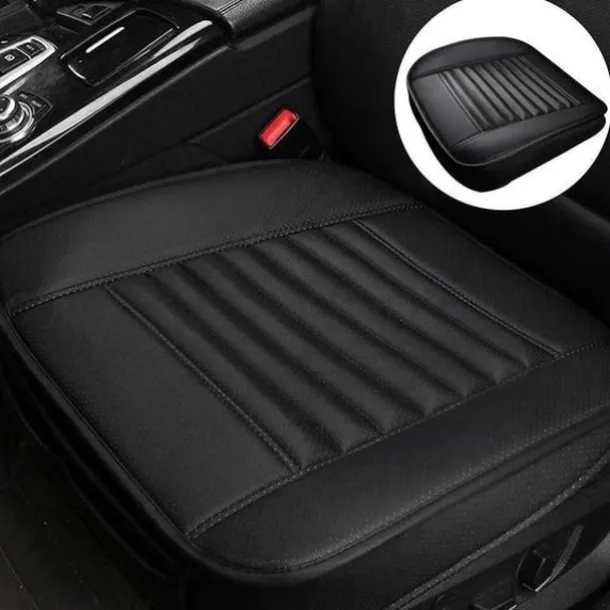 Car Seat Cushion Cover Universal 5D Bamboo Charcoal Leather, Breathable Waterproof All-Inclusive Auto Seat Protector