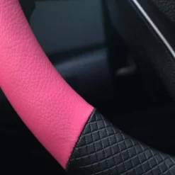 Car Steering Wheel Cover Leather Universal 15 Inch Fit Anti-Slip & Odor-Free