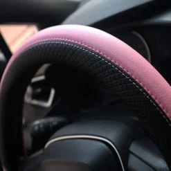 Car Steering Wheel Cover Leather Universal 15 Inch Fit Anti-Slip & Odor-Free