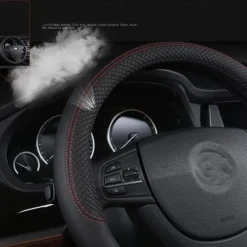 Car Steering Wheel Cover Leather Universal 15 Inch Fit Anti-Slip & Odor-Free