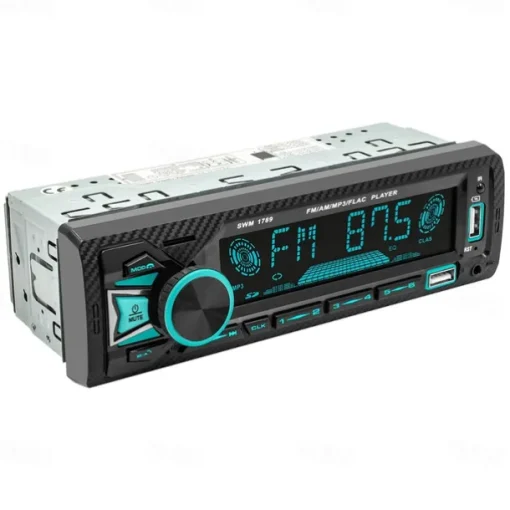Car Stereo Single DIN Radio with Bluetooth Car Audio Receivers LCD Display Hands-Free Calling Built-in Microphone MP3/2*USB FM Radio Receiver EQ Settings AUX Audio Input TF Suitable for 1Din Car Model