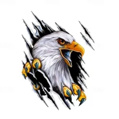 Car Stickers Decor Motorcycle Decals Eagle Decorative Accessories Creative Sunscreen Waterproof PVC Car Stickers Individuality Door Stickers Full Car Stickers Animal 3D Stickers