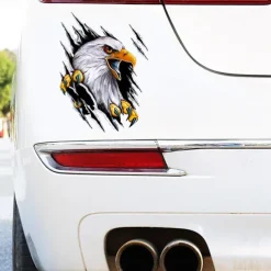 Car Stickers Decor Motorcycle Decals Eagle Decorative Accessories Creative Sunscreen Waterproof PVC Car Stickers Individuality Door Stickers Full Car Stickers Animal 3D Stickers
