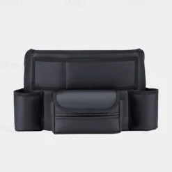 Car Storage Pocket Between Seats with Cup Holder,Car Purse Holder,Car Tissue Holder, Leather Large Bag Purse Holder for Car Front Seat, Multipurpose Car Pocket Handbag Storage Organizer