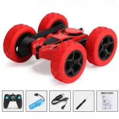 Car Stunt Remote Control Vehicle Off-road Remote Control Truck 4WD 2.4GHZ RC Rock Crawler With Headlights Double Sided 360 Flip Remote Control Car Gifts For Boys and Girls