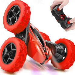 Car Stunt Remote Control Vehicle Off-road Remote Control Truck 4WD 2.4GHZ RC Rock Crawler With Headlights Double Sided 360 Flip Remote Control Car Gifts For Boys and Girls