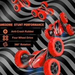Car Stunt Remote Control Vehicle Off-road Remote Control Truck 4WD 2.4GHZ RC Rock Crawler With Headlights Double Sided 360 Flip Remote Control Car Gifts For Boys and Girls