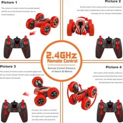 Car Stunt Remote Control Vehicle Off-road Remote Control Truck 4WD 2.4GHZ RC Rock Crawler With Headlights Double Sided 360 Flip Remote Control Car Gifts For Boys and Girls