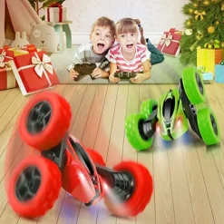 Car Stunt Remote Control Vehicle Off-road Remote Control Truck 4WD 2.4GHZ RC Rock Crawler With Headlights Double Sided 360 Flip Remote Control Car Gifts For Boys and Girls