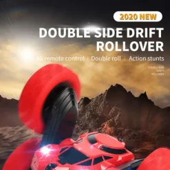 Car Stunt Remote Control Vehicle Off-road Remote Control Truck 4WD 2.4GHZ RC Rock Crawler With Headlights Double Sided 360 Flip Remote Control Car Gifts For Boys and Girls