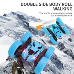 Car Stunt Remote Control Vehicle Off-road Remote Control Truck 4WD 2.4GHZ RC Rock Crawler With Headlights Double Sided 360 Flip Remote Control Car Gifts For Boys and Girls