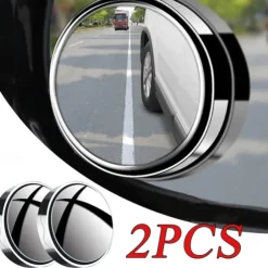 Car Suction Cup Mount Auxiliary Rearview Mirror 360 Degree Rotating Wide-angle Round Frame Blind Spot Mirror