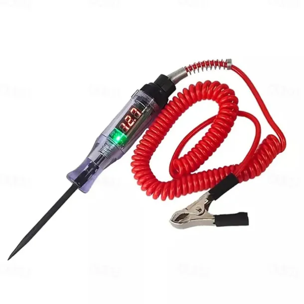 Car Test Pen Circuit Tester DC Truck Voltage Digital Display Long Probe Pen With Light Automotive Diagnostic Tools Auto Repair Tool