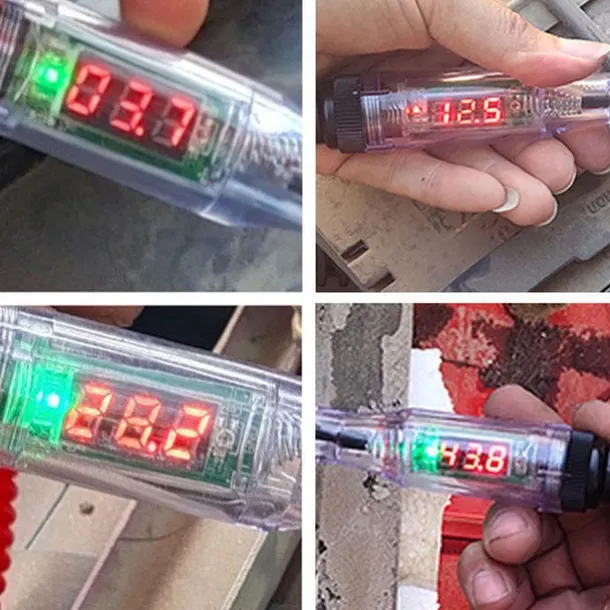 Car Test Pen Circuit Tester DC Truck Voltage Digital Display Long Probe Pen With Light Automotive Diagnostic Tools Auto Repair Tool