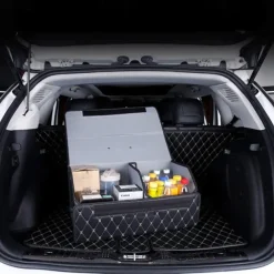 Car Trunk Organizer Box Large Capacity Auto Multiuse Tools Storage Bag Stowing Tidying Leather Folding For Emergency Storage Box