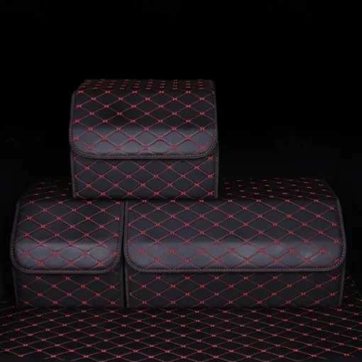Car Trunk Organizer Box Large Capacity Auto Multiuse Tools Storage Bag Stowing Tidying Leather Folding For Emergency Storage Box