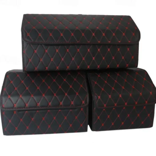 Car Trunk Organizer Box Large Capacity Auto Multiuse Tools Storage Bag Stowing Tidying Leather Folding For Emergency Storage Box