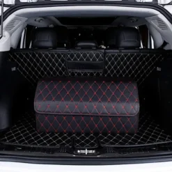 Car Trunk Organizer Box Large Capacity Auto Multiuse Tools Storage Bag Stowing Tidying Leather Folding For Emergency Storage Box