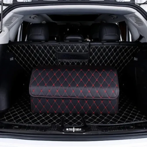 Car Trunk Organizer Box Large Capacity Auto Multiuse Tools Storage Bag Stowing Tidying Leather Folding For Emergency Storage Box