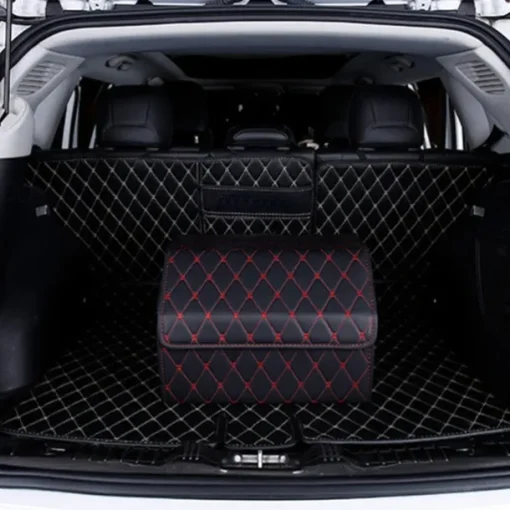 Car Trunk Organizer Box Large Capacity Auto Multiuse Tools Storage Bag Stowing Tidying Leather Folding For Emergency Storage Box