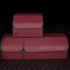 Car Trunk Organizer Box Large Capacity Auto Multiuse Tools Storage Bag Stowing Tidying Leather Folding For Emergency Storage Box