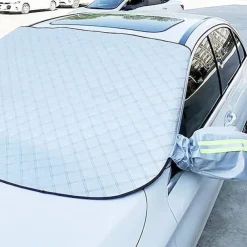 Car Windshield Cover 4-Layer Magnetic Anti-freeze Sun Shade Snow Frost Ice Rain Cover Protector with Reflective Strip All Season