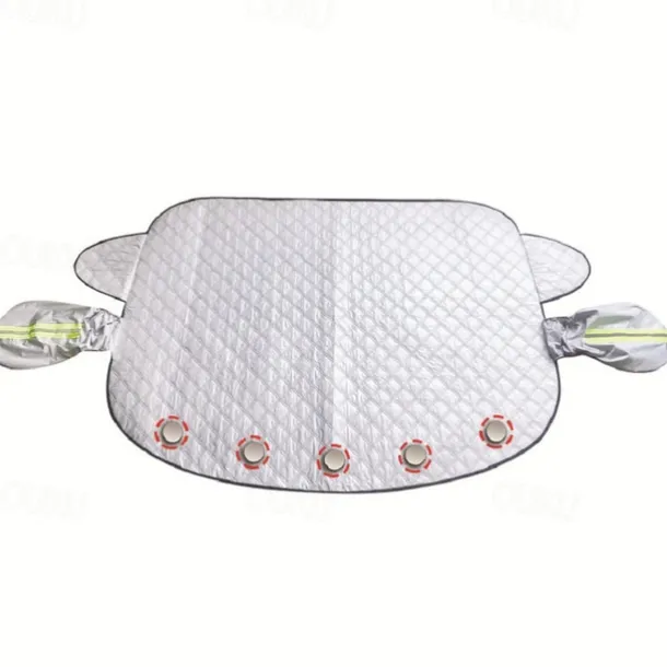 Car Windshield Cover 4-Layer Magnetic Anti-freeze Sun Shade Snow Frost Ice Rain Cover Protector with Reflective Strip All Season