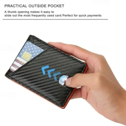 Carbon Fiber Rfid Men Wallets Money Bag Slim Thin Card Man Wallet Luxury Male Small Short Purse Bi-fold Vallet Billfold