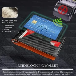 Carbon Fiber Rfid Men Wallets Money Bag Slim Thin Card Man Wallet Luxury Male Small Short Purse Bi-fold Vallet Billfold
