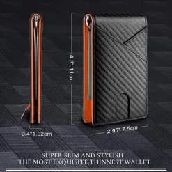 Carbon Fiber Rfid Men Wallets Money Bag Slim Thin Card Man Wallet Luxury Male Small Short Purse Bi-fold Vallet Billfold